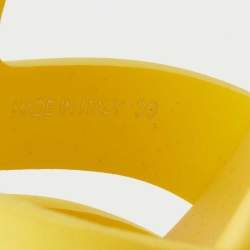 Pre Owned Prada Sunny Yellow Rubber Soft Cage Platform Sandals Size 39