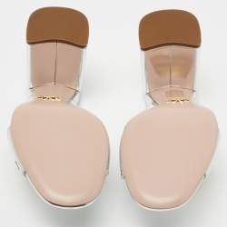 Pre Owned Prada Silver Patent Leather Crisscross Embellished Sandals Size 40