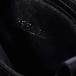 Pre Owned Prada Black Leather Monolith Boots Size 39