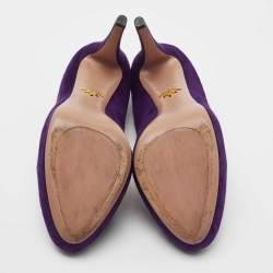 Pre Owned Prada Purples Suede Platform Pumps Size 40