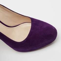 Pre Owned Prada Purples Suede Platform Pumps Size 40