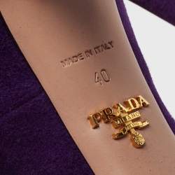 Pre Owned Prada Purples Suede Platform Pumps Size 40