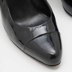 Prada Black Patent Leather Cap Toe Pumps Size 36.5