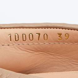 Pre Owned Prada Beige Leather Bow Slip on Loafers Size 39