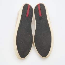 Pre Owned Prada Sport Beige Patent Leather Lace Up Low Top Sneakers Size 40