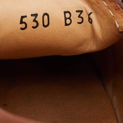 Pre Owned Prada Brown Leather Bow Slip On Loafers Size 36