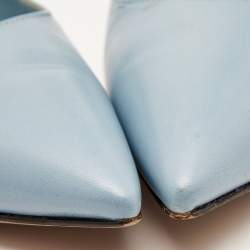 Pre Owned Prada Blue Leather Pointed Toe Pumps Size 40