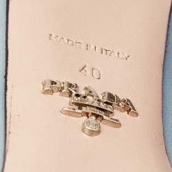 Pre Owned Prada Blue Leather Pointed Toe Pumps Size 40