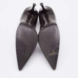 Prada Dark Brown Leather Pointed Toe Pumps Size 37