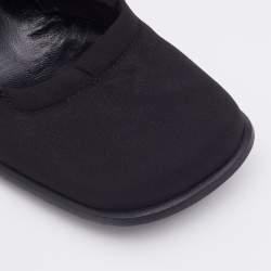 Pre Owned Prada Black Fabric Square Toe Block Heel Mary Jane Pumps Size 35