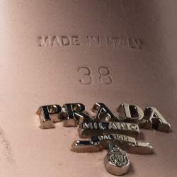 Pre Owned Prada Navy Blue Suede Criss Cross Platform Ankle Strap Sandals Size 38