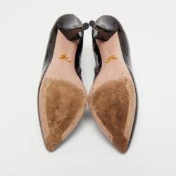 Pre Owned Prada Burgundy  Patent Leather Pointed Toe Booties  Size 39