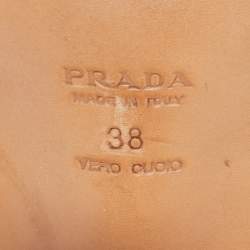 Pre Owned Prada Multicolour Croc Embossed Leather Ankle Strap Sandals Size 38