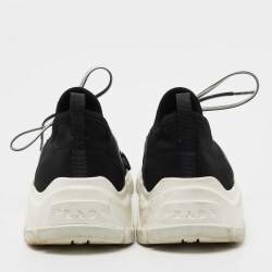 Pre Owned Prada Black XY Logo Knit Fabric Sock Sneakers Size 35