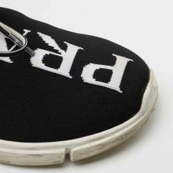 Pre Owned Prada Black XY Logo Knit Fabric Sock Sneakers Size 35