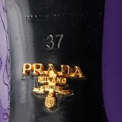 Pre Owned Prada Purple Patent Leather Bow Pumps Size 37