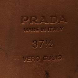 Pre Owned Prada Black Satin Ankle Strap Sandals Size 37.5