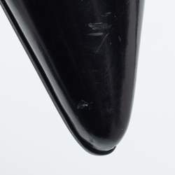 Pre Owned Prada Black Leather Ankle Length Boots Size 37.5