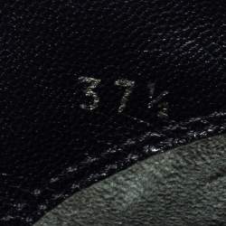 Pre Owned Prada Black Leather Ankle Length Boots Size 37.5