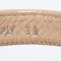 Prada Beige Patent Leather Crisscross Ankle Sandals Size 38