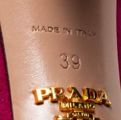 Pre Owned Prada Purple Suede Platform Pumps Size 39