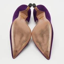 Pre Owned Prada Purple Suede D'orsay Pumps Size 39