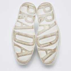 Prada White Brogue Leather Lace Up Derby Size 39