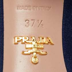 Pre Owned Prada Navy Blue Suede Hexagon Heel Pumps Size 37.5