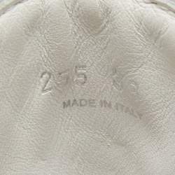 Pre Owned Prada White Leather and Nylon Monolith Combat Boots Size 38