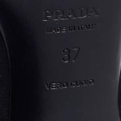 Pre Owned Prada Black Suede Slide Sandals Size 37