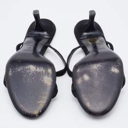 Pre Owned Prada Black Suede Slide Sandals Size 37