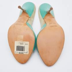 Prada Light Green Leather Slide Sandals Size 37