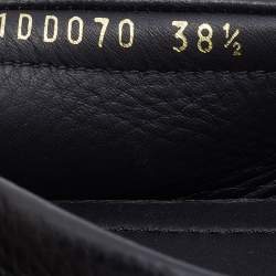 Pre Owned Prada Black Leather Bow Slip On Loafers Size 38.5