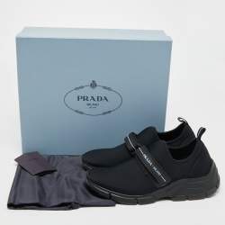 Pre Owned Prada Black Nylon Cloudbust Low Top Sneakers Size 36