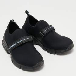 Pre Owned Prada Black Nylon Cloudbust Low Top Sneakers Size 36