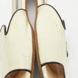 Prada Cream Saffiano Leather Flat Slides Size 37.5