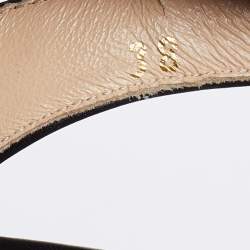 Pre Owned Prada Black Leather Platform Block Heel Ankle Strap Sandals Size 38