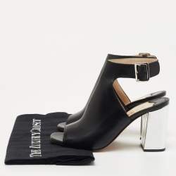 Pre Owned Prada Black Leather Open Toe Ankle Strap Sandals Size 35