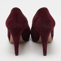 Prada Burgundy Suede Pumps Size 36