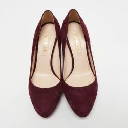 Prada Burgundy Suede Pumps Size 36