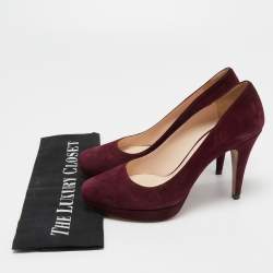 Prada Burgundy Suede Pumps Size 36