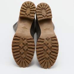 Pre Owned Prada Grey Suede Mid Calf Length Boots Size 39