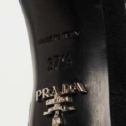 Prada Black Suede  Crisscross Ankle Strap Sandals Size 37.5