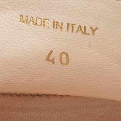 Prada Beige Patent Leather Platform Wedge Slide Sandals Size 40