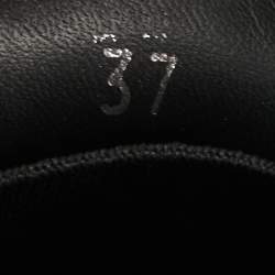 Pre Owned Prada Black Leather Monolith Logo Platform Loafers Size 37