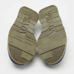 Pre Owned Prada Blue Leather Penny Slip On Sneakers Size 39