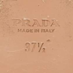 Prada Beige Patent Leather Flat Slides Size 37.5