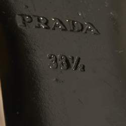 Pre Owned Prada Beige Patent Leather Smoking Slippers Size 38.5