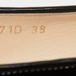 Pre Owned Prada Black Patent Leather Smoking Slippers Size 38