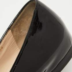 Pre Owned Prada Black Patent Leather Smoking Slippers Size 38